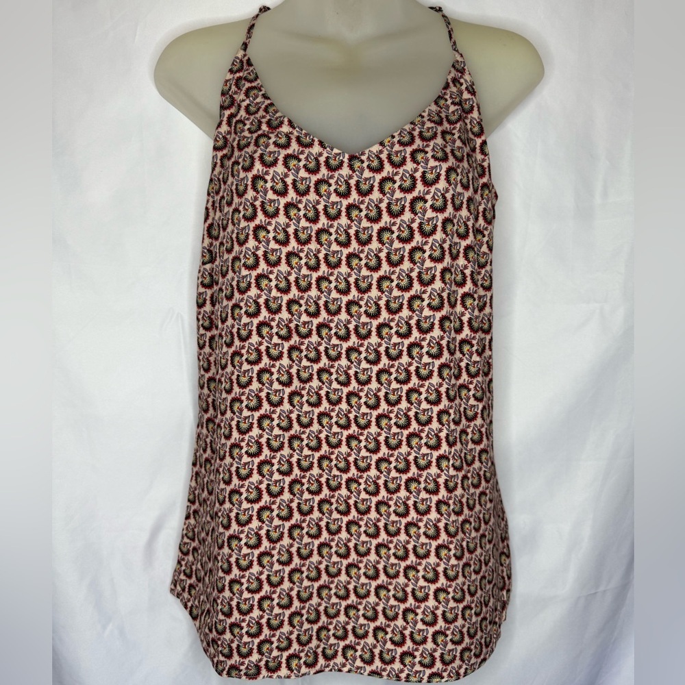 CAbi Asymmetrical Pink and Red Camisole